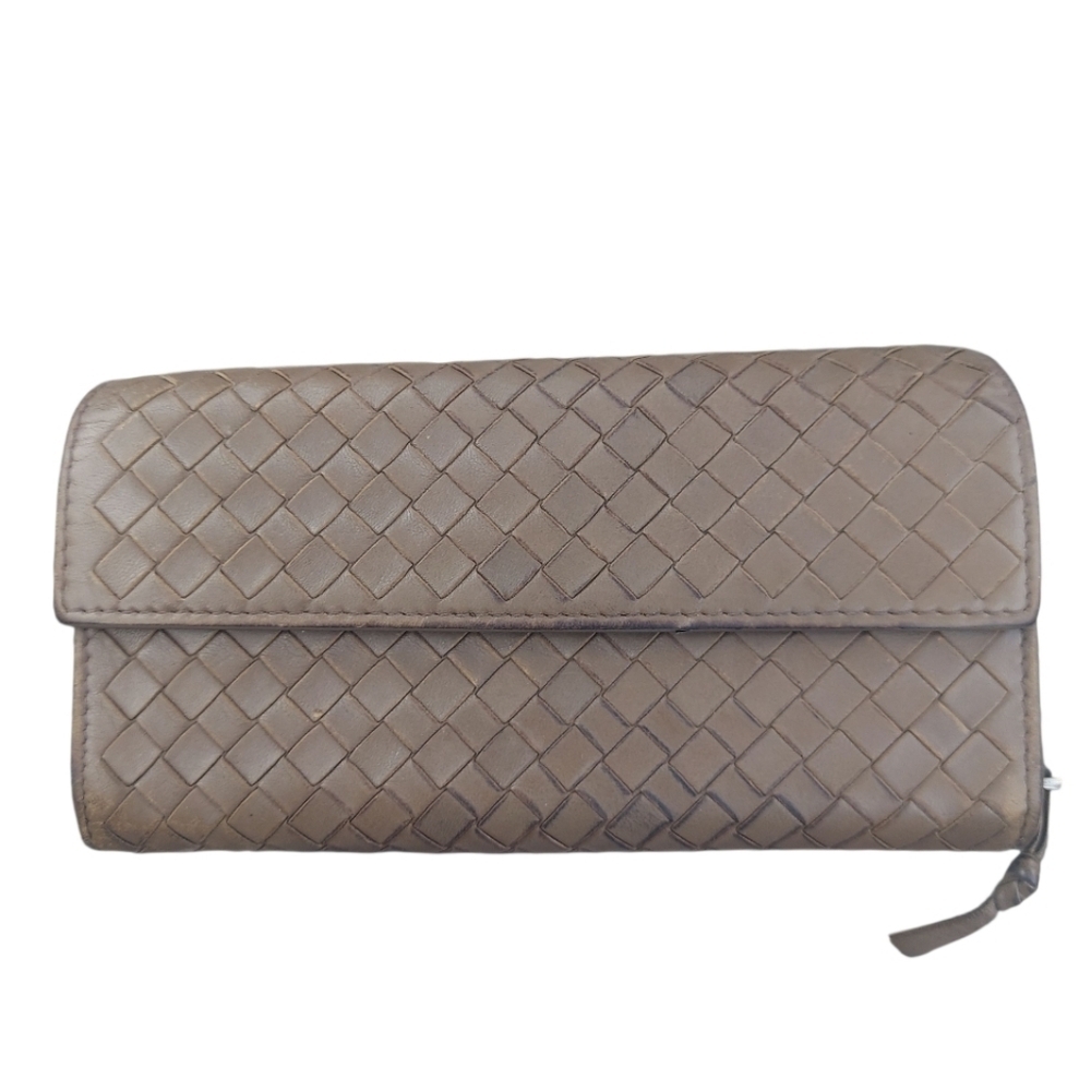 Bottega Veneta Intrecciato Leather Woven Long Continental Wallet Preloved
